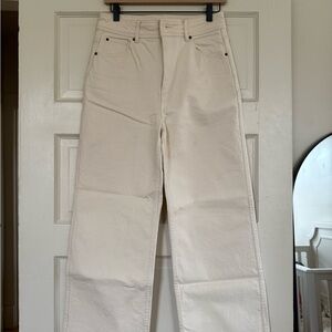 Sézane Le Crop Jeans in Mottled Ecru, GUC, only wore once! US size 6.